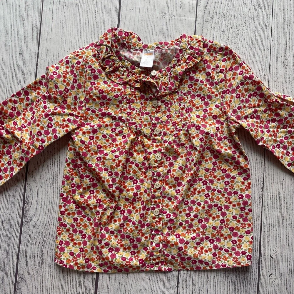 Gymboree Woodland Friends Floral Poplin Top Size 9